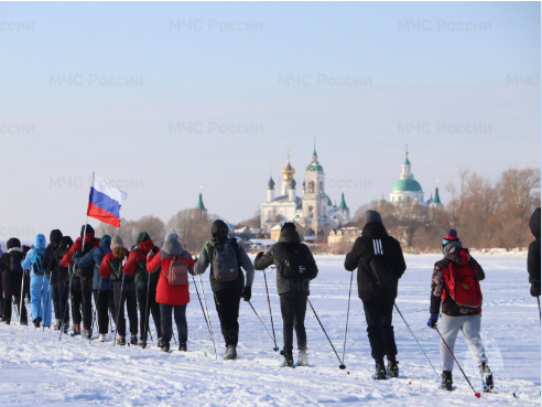 В рамках лыжного пробега «Русь» более ста детей из Ярославля прошли двадцатикилометровый патриотический маршрут