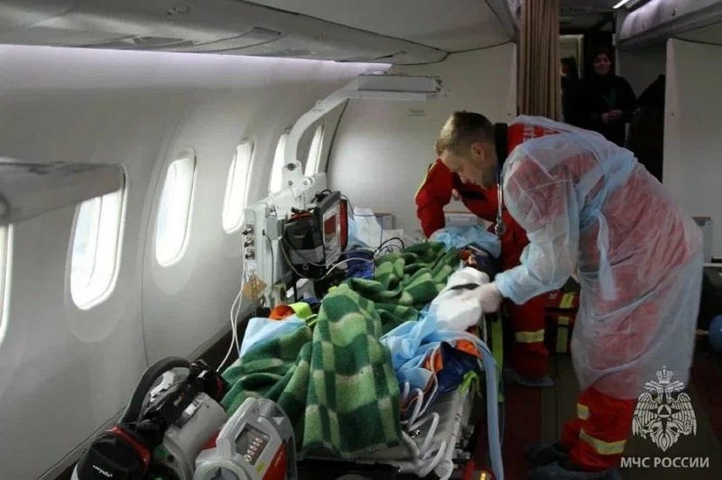 Самолет Ан-148 МЧС России доставил трёх детей из Грозного в Нижний Новгород для дальнейшего лечения